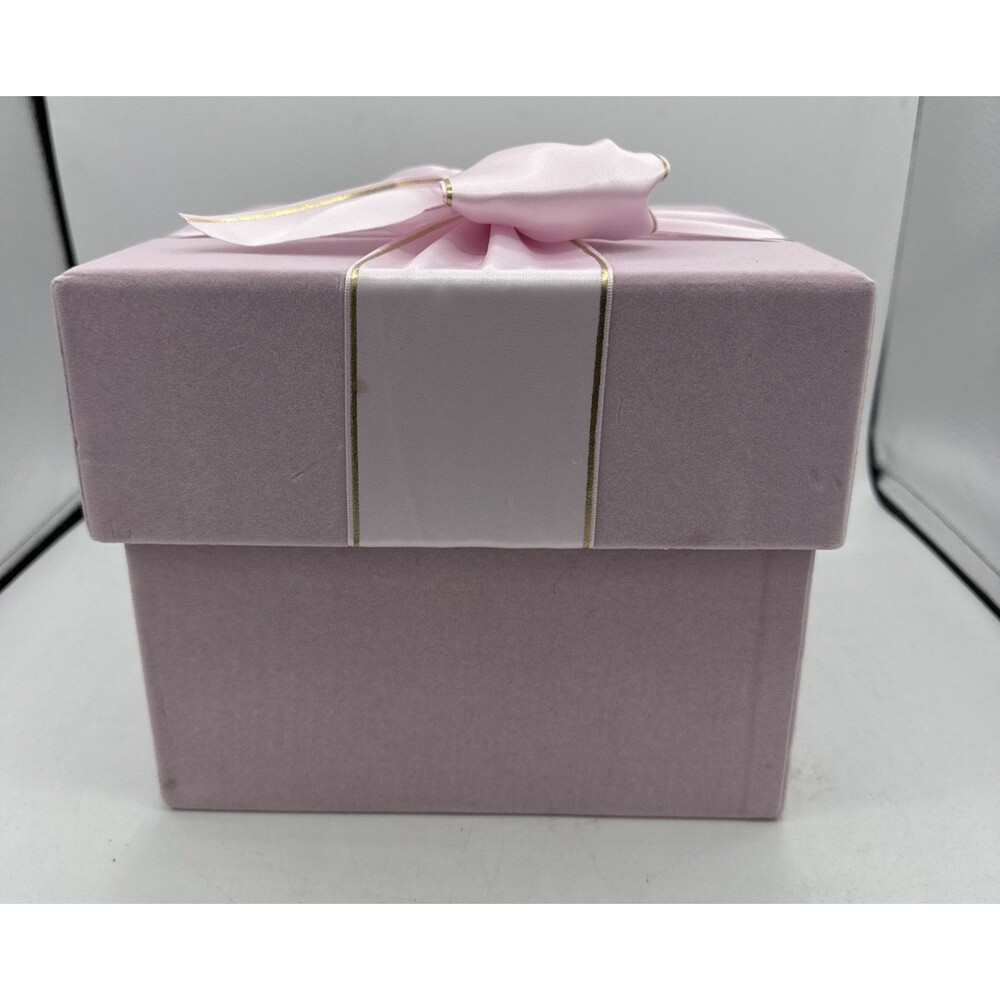 Papyrus Gift Box Pink Felt With Satin Bow Square - Picture 4 of 16